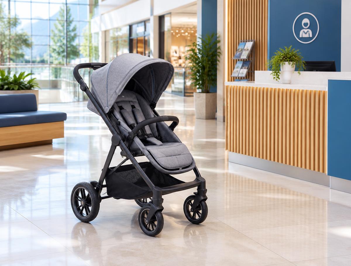 Coche para bebés disponible en un centro comercial