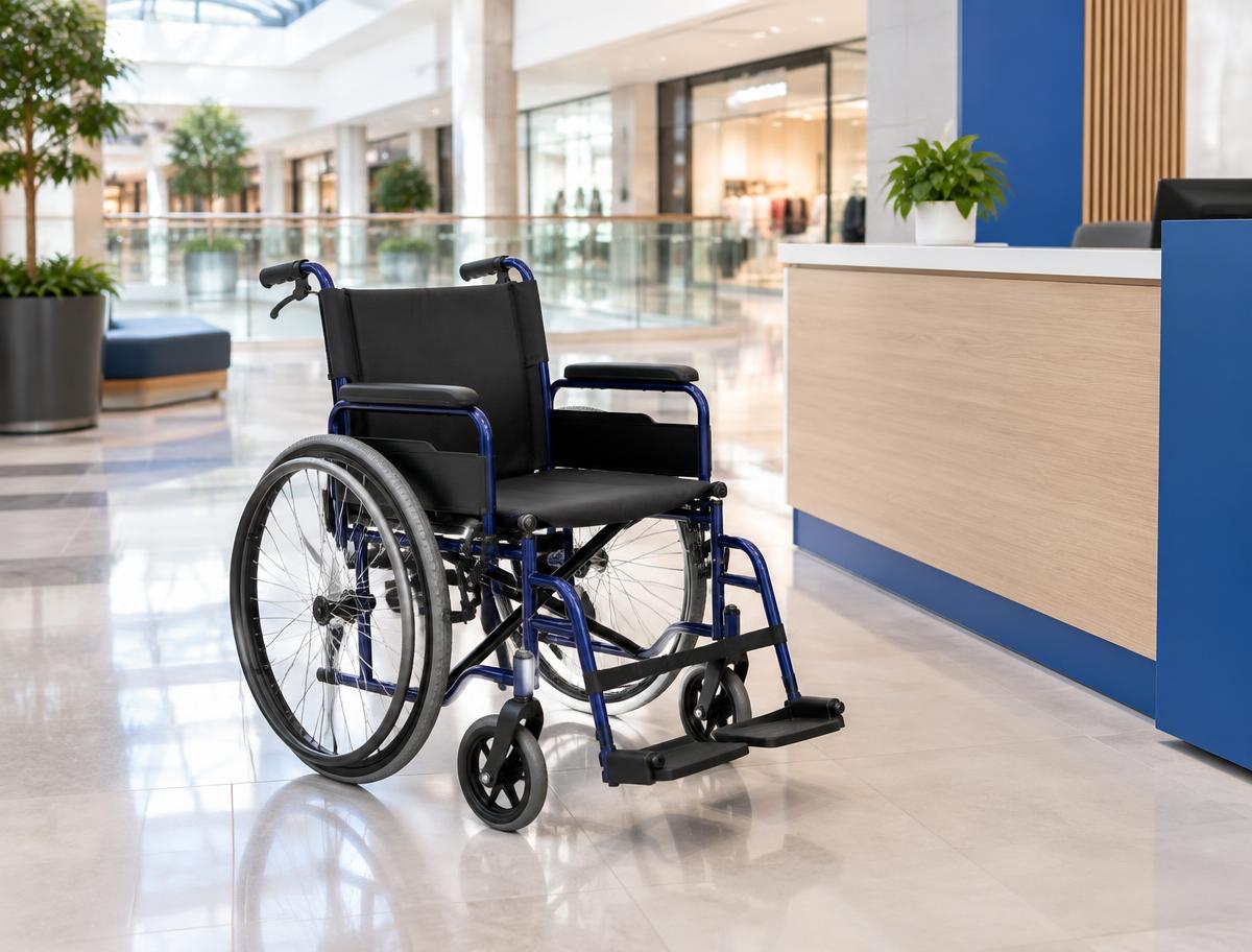 Silla de ruedas disponible en un centro comercial
